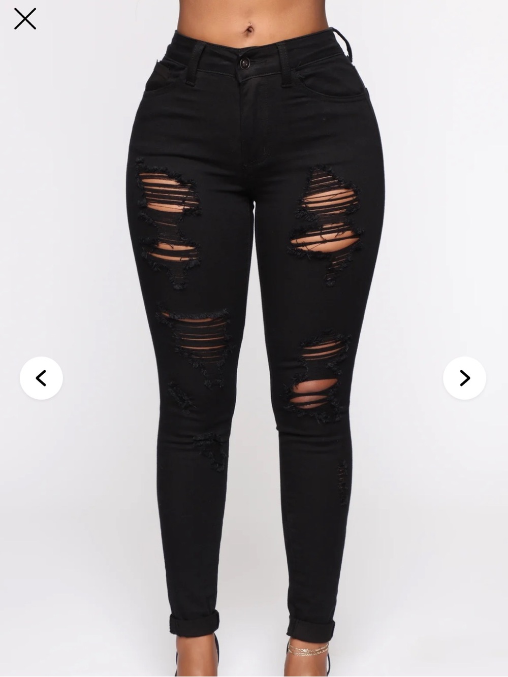 FASHION NOVA Black Menace Distressed Skinny Jeans Size 3 NWT